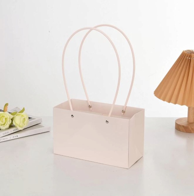 Пакет для цветов 10*13*22см розовый айвори