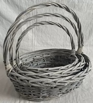 Корзина плетеная (ива) d26*22*h10*hh27см овал серый