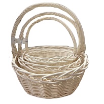 Корзина (ива) d41*h16*hh41см круг белый
