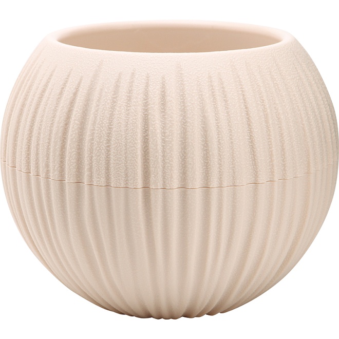 Кашпо Сфера мини d12,9 h9,9см 0,3л с вкладкой пластик пудровый