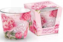 Свеча в стакане Bartek 115г аромат Пионово-розовый закат