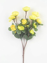 Камелия в букете искусственная 15 голов h34см желтый