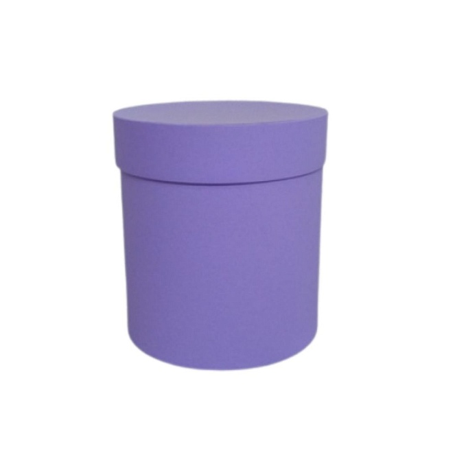 Коробка шляпная с крышкой d20*h20см, матовый фиалка