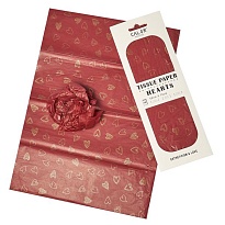 Тишью 50*70см Сердца 10л винный