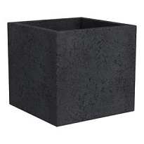 Кашпо Scheurich C-Cube (240) 30*30 h27см 18л пластик черный камень