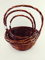 Корзина (ива) d40*h17*hh41см круг коричневый