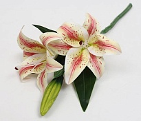 Лилия искусственная 2головы 1бутон h35см шампань