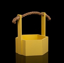 Ящик декоративный с ручкой-канат №17 20*17,5 h9hh23см желтый