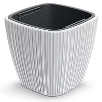 Кашпо Prosperplast ORO 29*29 h27см 8л с вкладкой пластик белый