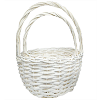 Корзина (ива) d24*11*hh26см круг белый