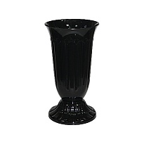 Ваза Флавия d27*h52см большая рифленая черный