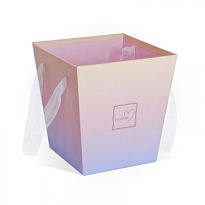 Коробка под цветы Трапеция 17*17*18см розовый переход