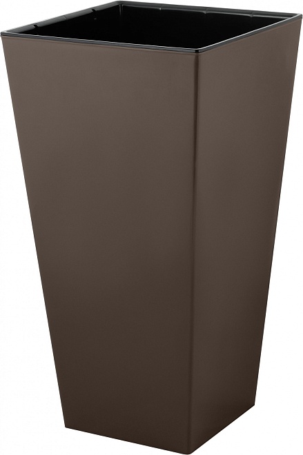 Кашпо London Cube 25*25 h47см 19,5л с вкладкой пластик французский платан