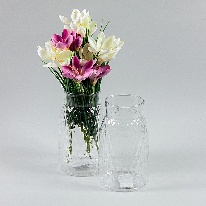 Ваза из акрила d11,5*h20см текстурная прозрачный