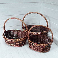 Корзина (ива) d39*30*h14*hh38см овал коричневый