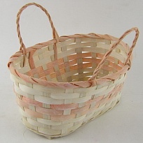 Корзина (бамбук) d25*18*h11*hh19см овал светло-персиковый