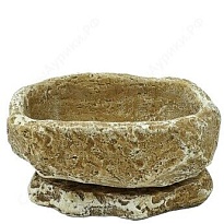 Горшок Гранит 15*14 h6см 0,375л с поддоном гипс темно-песчанный