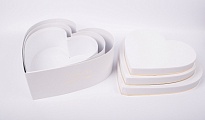 Коробка подарочная Сердце 29*28*10см золотая полоса белый 