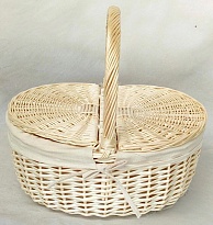 Корзина (ива) d37*h17*hh31см овал выбеленный