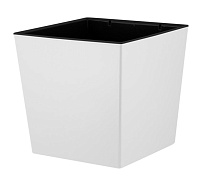 Кашпо London Cube 17.7*17.7 h18,4см 4,2л с вкладкой пластик белоснежный жасмин