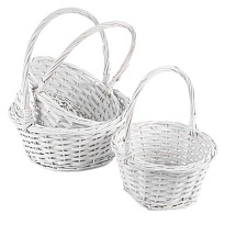 Корзина (ива) d21*h13*hh30см круг белый