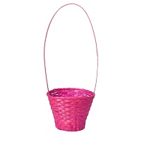 Корзина (бамбук) d23*h17*hh53см круг розовый 