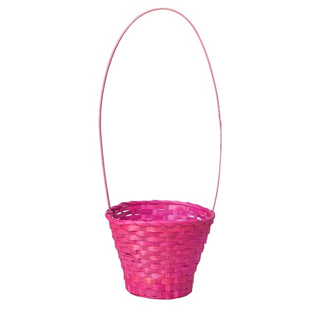Корзина (бамбук) d23*h17*hh53см круг розовый 