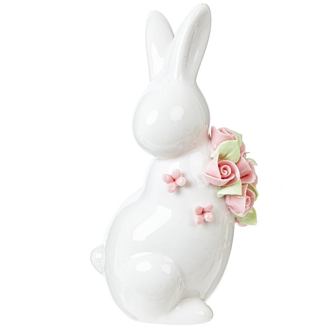 Сувенир Заяц фарфор 9*7 h16,5см белый