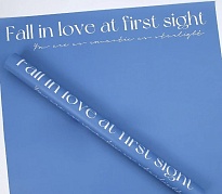 Пленка матовая 58см*10м 65мкр Fall in love синяя гавань