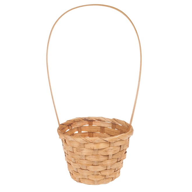 Корзина (бамбук) d13*h9,5*hh28см круг коричневый