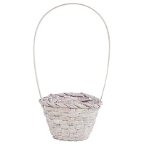 Корзина (бамбук) d13*h9,5*hh28см круг серый