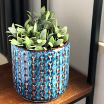 Кашпо Polnix Vintage d14 h13см керамика синий