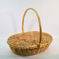 Корзина плетеная (ива) d54*d37*h11*hh40см, натуральный