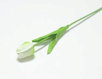 Тюльпан одиночный, искусственный, h32см, бело-зеленый