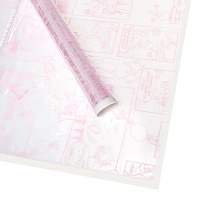 Пленка матовая 58*58см Комикс 10 листов розовый