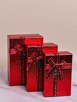 Коробка подарочная 19*12*6см  кожа красный 