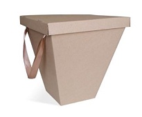 Коробка под цветы Трапеция 27*38*42,5см с крышкой крафт