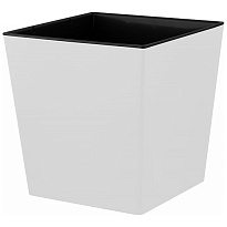 Кашпо London Cube 30,1*30,1 h31,5см 22л с вкладкой пластик белоснежный жасмин