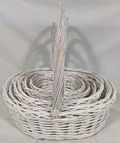 Корзина плетеная (ива) d27*h11*hh20см белый