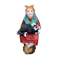 Баба-Яга с котом h90см