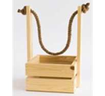 Ящик декоративный с ручкой-канат 14*14 h30см натуральный