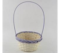 Корзина (бамбук) d17*h9*hh30см круг сиреневый