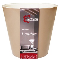 Горшок London d33 h30.5см 16л с вкладкой на колесипластик молочный шоколад