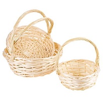 Корзина (ива) d21*h11*hh32см круг натуральный