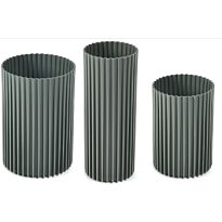 Кашпо-вазы Lamela Nemo d10 h15см 0.9л d12 h18см 1,6л d9 h21.7см 0,9л пластик серо-зеленый 