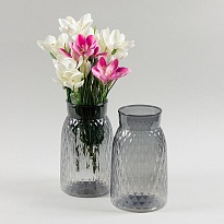 Ваза из акрила d11,5*h20см текстурная серый