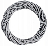 Венок декоративный (ива) d40 h8см серый