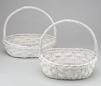 Корзина (ива) d41*36*h12*hh32см овал белый 