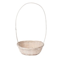 Корзина (бамбук) d19*h5*hh31см круг белый