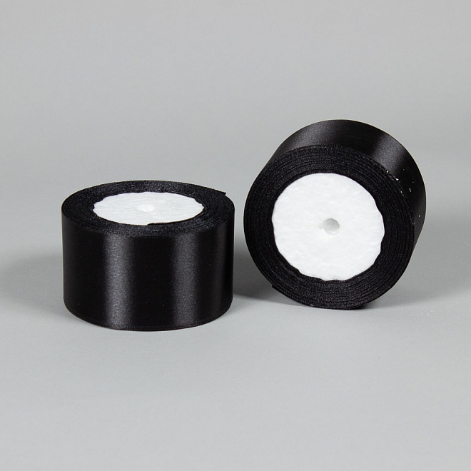 Лента атласная 50мм*25ярд черный 